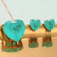 Casual Simple Style Heart Shape Copper Plating Inlay Zircon Women's Earrings Necklace main image 1