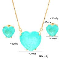 Casual Simple Style Heart Shape Copper Plating Inlay Zircon Women's Earrings Necklace main image 4