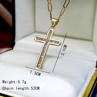 Wholesale Jewelry Punk Cross Metal Zircon Plating Inlay Pendant Necklace sku image 1