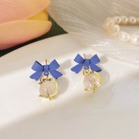 1 Pair Simple Style Round Square Heart Shape Alloy Plating Inlay Rhinestones Pearl Women's Drop Earrings sku image 38