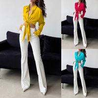 Women's Blouse Long Sleeve Blouses Casual Classic Style Solid Color main image 1