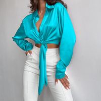Women's Blouse Long Sleeve Blouses Casual Classic Style Solid Color main image 3