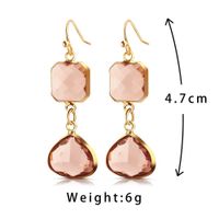 1 Pair Elegant Basic Water Droplets Copper Inlay Gem Crystal Drop Earrings main image 3