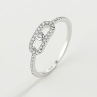 Fairy Style Korean Style Paper Clip 925 Silver Inlay Zircon Rings main image 1