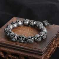 Gothic Punk Skull Stainless Steel Beaded Beaded Men's Bracelets main image 3