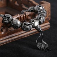 Gothic Punk Skull Stainless Steel Beaded Beaded Men's Bracelets main image 9