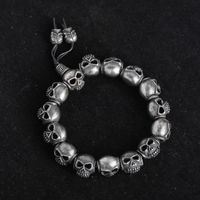 Gothic Punk Skull Stainless Steel Beaded Beaded Men's Bracelets main image 6