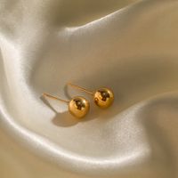 1 Pair Ins Style Simple Style Ball Plating Stainless Steel 18k Gold Plated Ear Studs main image 2