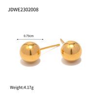 1 Pair Ins Style Simple Style Ball Plating Stainless Steel 18k Gold Plated Ear Studs sku image 1