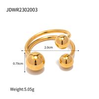 Ins Style Simple Style Ball Stainless Steel Plating 18k Gold Plated Open Ring sku image 1