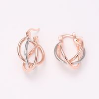 Simple Style Color Block Metal Plating Rose Gold Plated Women's Earrings main image 4