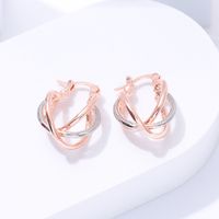 Simple Style Color Block Metal Plating Rose Gold Plated Women's Earrings main image 1