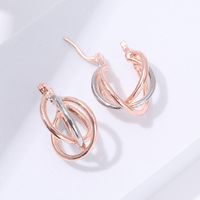 Simple Style Color Block Metal Plating Rose Gold Plated Women's Earrings main image 5