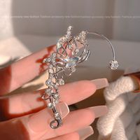 1 Piece Vintage Style Sweet Butterfly Plating Inlay Alloy Zircon Silver Plated Ear Cuffs main image 3