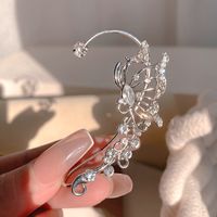 1 Piece Vintage Style Sweet Butterfly Plating Inlay Alloy Zircon Silver Plated Ear Cuffs main image 4