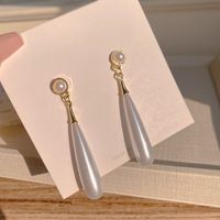 Elegant Vintage Style Water Droplets Alloy Plating Inlay Artificial Pearls Gold Plated Women's Drop Earrings main image 4