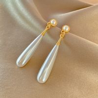 Elegant Vintage Style Water Droplets Alloy Plating Inlay Artificial Pearls Gold Plated Women's Drop Earrings main image 3