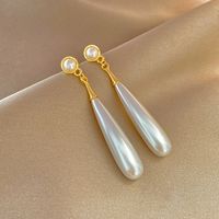 Elegant Vintage Style Water Droplets Alloy Plating Inlay Artificial Pearls Gold Plated Women's Drop Earrings main image 2