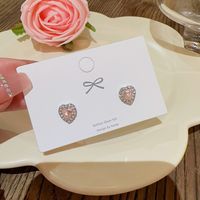 1 Pair Fashion Heart Shape Butterfly Bow Knot Inlay Imitation Pearl Alloy Rhinestones Earrings sku image 189