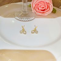 1 Pair Fashion Heart Shape Butterfly Bow Knot Inlay Imitation Pearl Alloy Rhinestones Earrings sku image 61