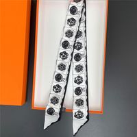 Women's Elegant Flower Satin Printing Silk Scarf main image 5