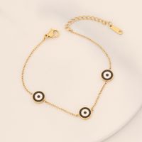 INS Style Eye Stainless Steel 18K Gold Plated Bracelets In Bulk main image 3