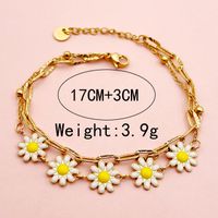 Cute Sweet Commute Flower 304 Stainless Steel 14K Gold Plated Bracelets In Bulk main image 3