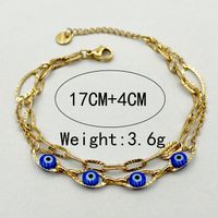 Wholesale Jewelry Modern Style Simple Style Devil'S Eye 304 Stainless Steel 14K Gold Plated Enamel Plating Bracelets main image 5