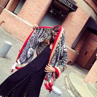Women's Ethnic Style Flower Thick Twill Cotton Printing Shawl sku image 2