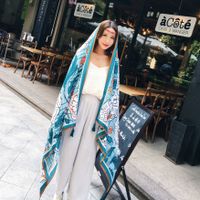 Women's Ethnic Style Flower Thick Twill Cotton Printing Shawl sku image 5