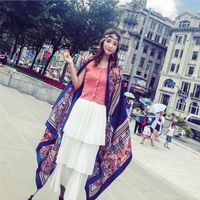 Women's Ethnic Style Flower Thick Twill Cotton Printing Shawl sku image 14