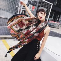 Women's Ethnic Style Flower Thick Twill Cotton Printing Shawl sku image 20