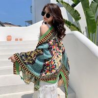 Women's Ethnic Style Flower Thick Twill Cotton Printing Shawl sku image 34
