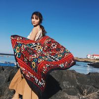 Women's Ethnic Style Flower Thick Twill Cotton Printing Shawl sku image 24