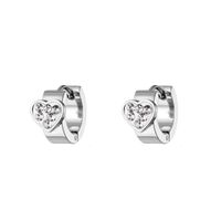 1 Pair Elegant Round Heart Shape Stainless Steel Artificial Pearl Plating Inlay Zircon Drop Earrings main image 2