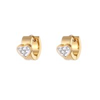 1 Pair Elegant Round Heart Shape Stainless Steel Artificial Pearl Plating Inlay Zircon Drop Earrings main image 3