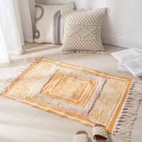 Simple Nordic Style Cotton Linen Tassel Bedroom Rug main image 5