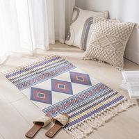 Simple Nordic Style Cotton Linen Tassel Bedroom Rug sku image 2