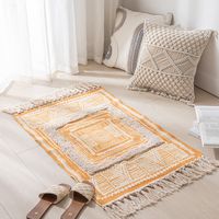 Simple Nordic Style Cotton Linen Tassel Bedroom Rug main image 6