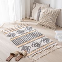 Simple Nordic Style Cotton Linen Tassel Bedroom Rug sku image 10
