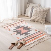 Simple Nordic Style Cotton Linen Tassel Bedroom Rug sku image 9