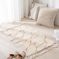 Simple Nordic Style Cotton Linen Tassel Bedroom Rug sku image 13