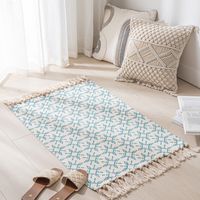 Simple Nordic Style Cotton Linen Tassel Bedroom Rug sku image 11