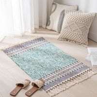 Simple Nordic Style Cotton Linen Tassel Bedroom Rug sku image 16