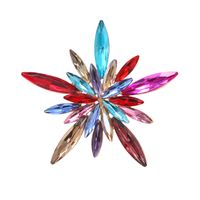 Shiny Star Flower Alloy Inlay Acrylic Women's Brooches sku image 1