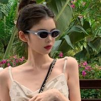 Streetwear Solid Color Ac Oval Frame Full Frame Women's Sunglasses main image 5