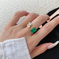Elegant Classic Style Geometric Sterling Silver Plating Inlay Zircon Open Ring main image 5