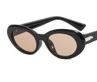 Streetwear Solid Color Ac Oval Frame Full Frame Women's Sunglasses sku image 4
