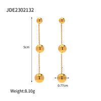 1 Pair Elegant Ball Stainless Steel Plating 18k Gold Plated Drop Earrings sku image 2