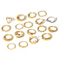 Stainless Steel 18K Gold Plated Simple Style Plating Heart Shape Crown Bow Knot Rings main image 4